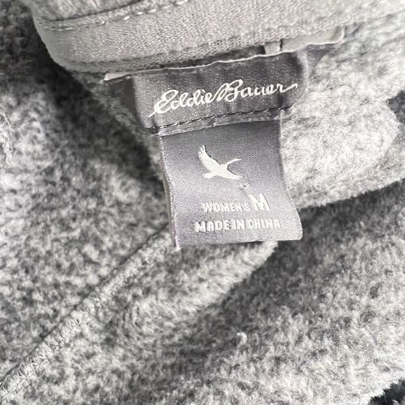Eddie Bauer Jacket Women medium Gray Flannel Lined Soft shell Hiking Snap Down M - Picture 2 of 9